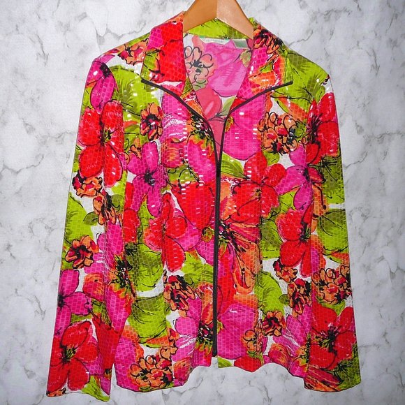 Laura Ashley Jacket Pink Floral Size L - Picture 7 of 8